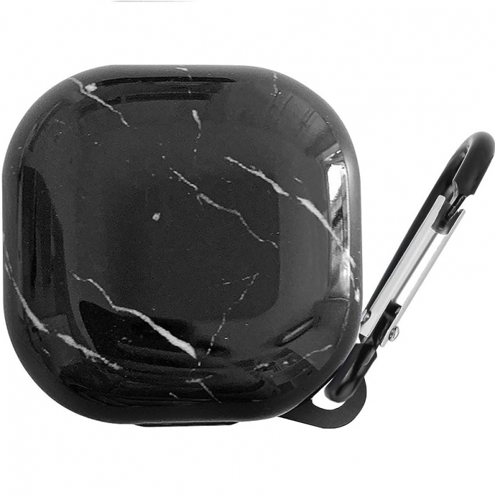 Husa protectie casti compatibila cu Samsung Galaxy Buds Live / Pro / Buds 2 / Buds 2 Pro - imitatie marmura neagra [1]