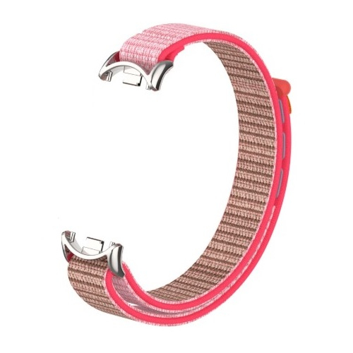 Imagine produs 	 Curea Bratara Fitness compatibila Xiaomi Mi Band 8/9, material textil cu arici, cu prindere de metal, PHN Mag, Corai [1]