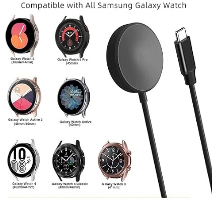 Incarcator magnetic pentru Incarcare rapida, USB Tip C pentru Samsung Watch 5/4/3/2/1 Incarcare universala, 1m, Negru, PHN Mag. [4]