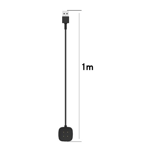 Incarcator pentru Fitbit Versa 3 si 4/ Sense 1 si 2 Cablu de incarcare de inlocuire Adaptor de andocare cablu USB Accesoriu magnetic pentru ceas inteligent 100cm, Negru, PHN Mag. [3]