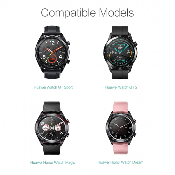 Incarcator smartwatch wireless compatibil Huawei Watch GT / GT2 / Honor magic / Honor Dream, 1 m, USB, Negru [8]