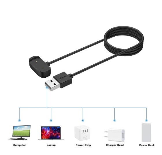 Incarcator USB pentru Amazfit T-Rex Pro si GTS 2 Mini, Negru, PHN Mag, 1 metru [3]