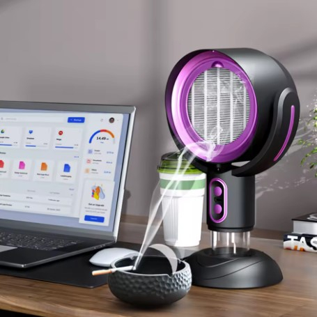 Purificator de Aer Portabil cu Ioni Negativi, 300 m³/h, 2 viteze de filtrare – Negru/Mov - PHN Mag [3]