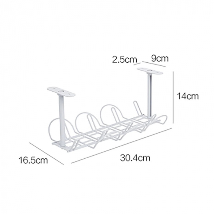 Suport de prins sub birou pentru organizare cabluri, mascat cabluri, multi-functional, Alb [7]