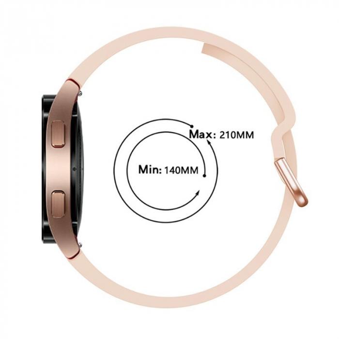 Curea silicon compatibila Samsung Galaxy Watch 4 (40mm 44mm) / Galaxy watch 4 Clasic ( 42mm 46mm ), Roz, 20 mm, Quick Release [2]