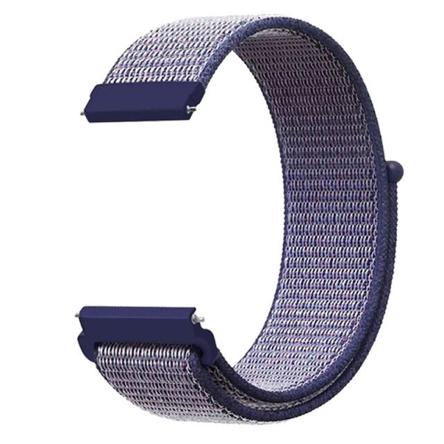 Curea compatibila 22 mm Samsung Gear S3 Huawei watch GT2 46mm Amazfit GTR 47mm, din material textil cu arici, Bleumarin, Quick Release [1]