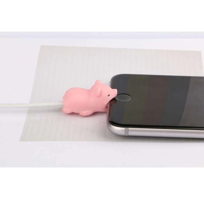 Protectie incarcator Porc Roz, cablu de date, Cable bite [3]