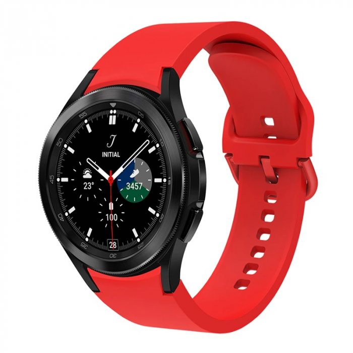 Curea silicon compatibila Samsung Galaxy Watch 4 (40mm 44mm) / Galaxy watch 4 Clasic ( 42mm 46mm ), Rosu, 20 mm, Quick Release [4]