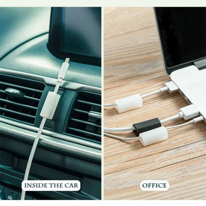 Set 20 de piese pentru organizat cabluri cu adeziv 3M, Transparent [7]
