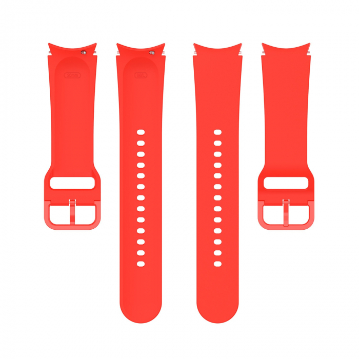 Curea silicon compatibila Samsung Galaxy Watch 4 (40mm 44mm) / Galaxy watch 4 Clasic ( 42mm 46mm ), Rosu, 20 mm, Quick Release [2]