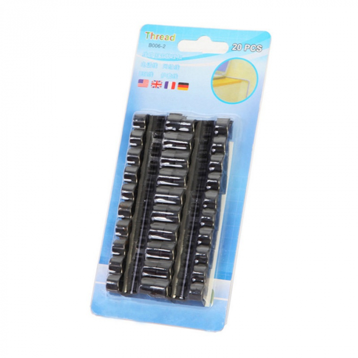 Set 20 de piese pentru organizat calburi cu adeziv 3M, Negru [1]