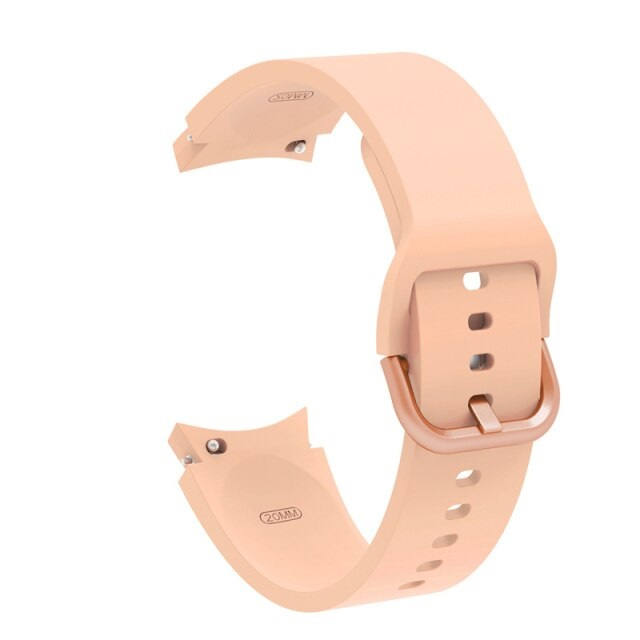Curea silicon compatibila Samsung Galaxy Watch 4 (40mm 44mm) / Galaxy watch 4 Clasic ( 42mm 46mm ), Roz, 20 mm, Quick Release [1]