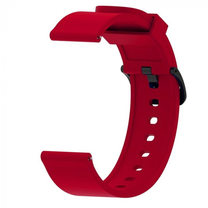 Curea compatibila Amazfit Bip / Gear S2 20mm, Galaxy (42mm), din silicon cu sistem Quick release smartwatch , Rosu / Red [1]