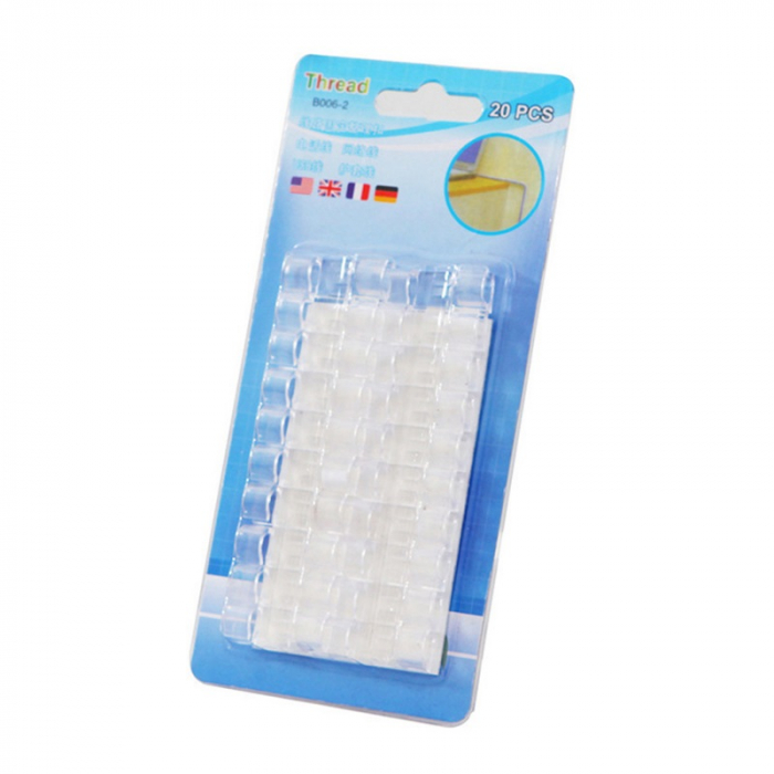 Set 20 de piese pentru organizat cabluri cu adeziv 3M, Transparent [1]