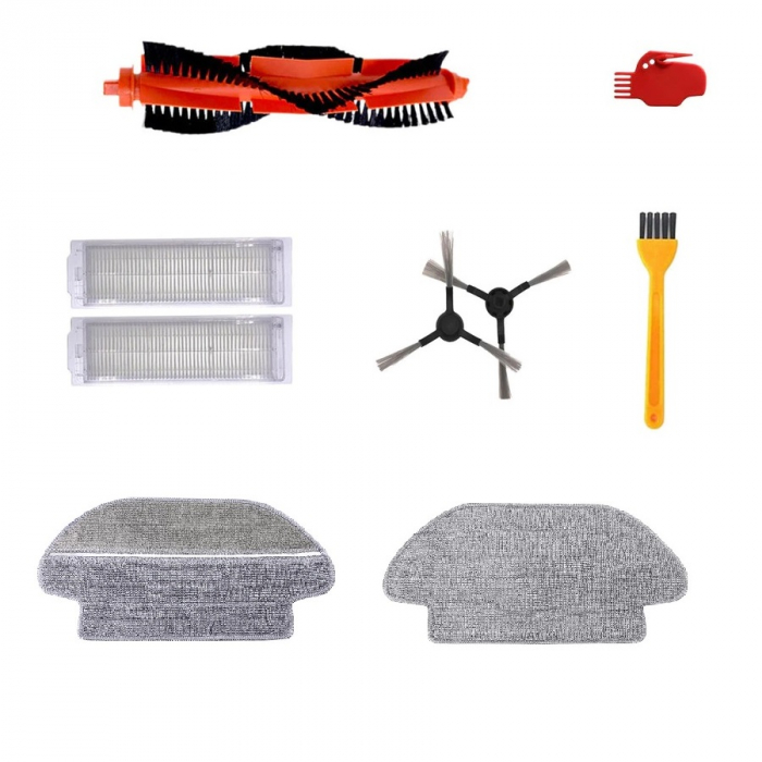 Set 9 accesorii compatibile Mi Robot Vacuum Mop, Mop Pro, Viomi, Viomi V2 Pro V3 , Mijia, 1 x Perie Centrala, 2 x Perii Laterale, 2 x Filtru, 2 x lavete, 1 x Perie de Curatat, 1 x Cutit [3]