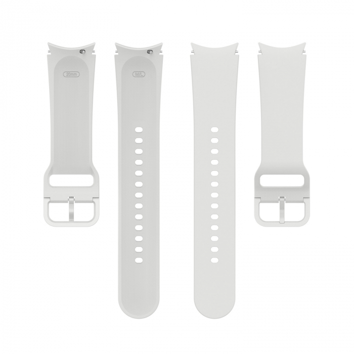 Curea silicon compatibila Samsung Galaxy Watch 4 (40mm 44mm) / Galaxy watch 4 Clasic ( 42mm 46mm ), Alb,20 mm, Quick Release [2]