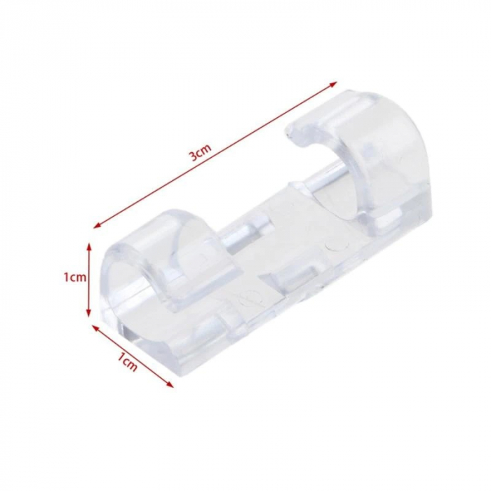 Set 20 de piese pentru organizat cabluri cu adeziv 3M, Transparent [5]