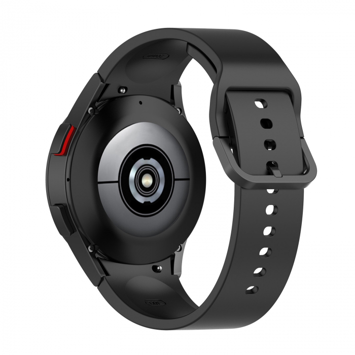Curea silicon compatibila Samsung Galaxy Watch 4 (40mm 44mm) / Galaxy watch 4 Clasic ( 42mm 46mm ), Negru ,20 mm, Quick Release [3]