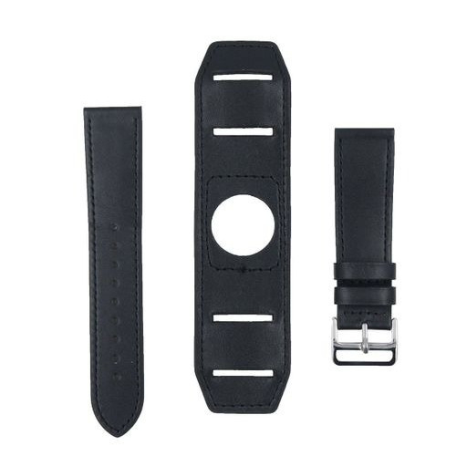 Curea 22mm din piele compatibil Samsung Gear S3/ Watch 46 , Huawei GT/ Fossil, PHN Mag, QuickRelease, Negru [3]