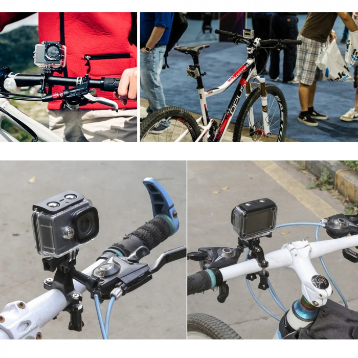Suport PHN prindere bicicleta pentru camere de actiune GoPro Hero 4 5 6 7 8, 9 , 10 , SJCAM, Xiaomi Yi, DJI Osmo Action,3.5 - 5 cm max [9]