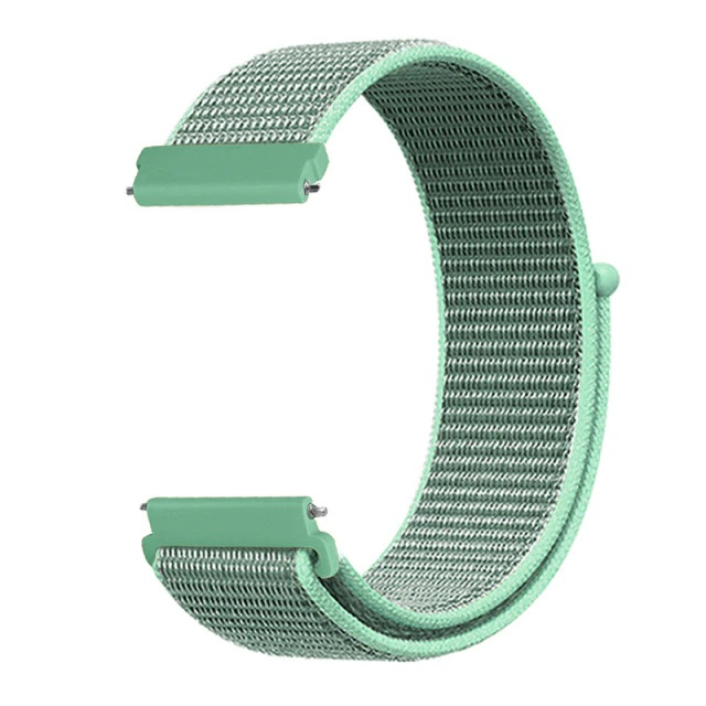 Curea compatibila 22 mm Samsung Gear S3 Huawei watch GT2 46mm Amazfit GTR 47mm, din material textil cu arici, Verde Marin, Quick Release [1]