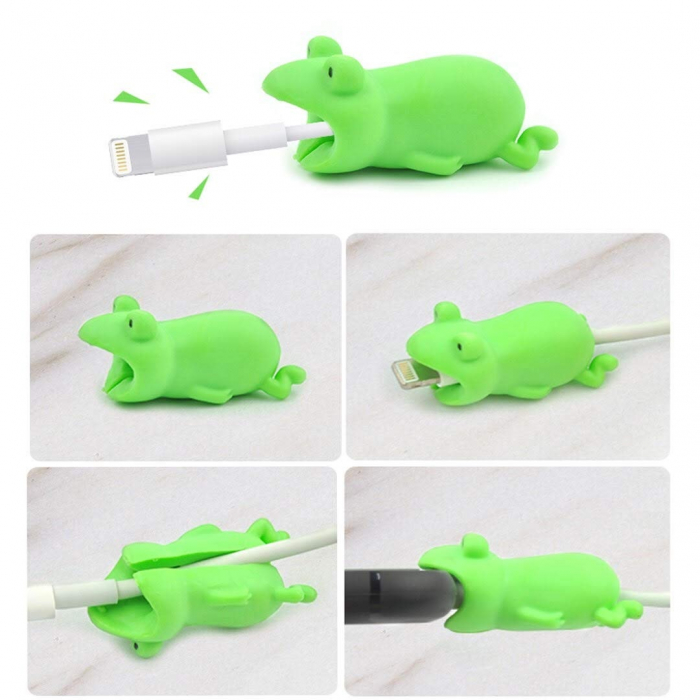 Protectie incarcator Broasca verde, cablu de date, Cable bite [2]