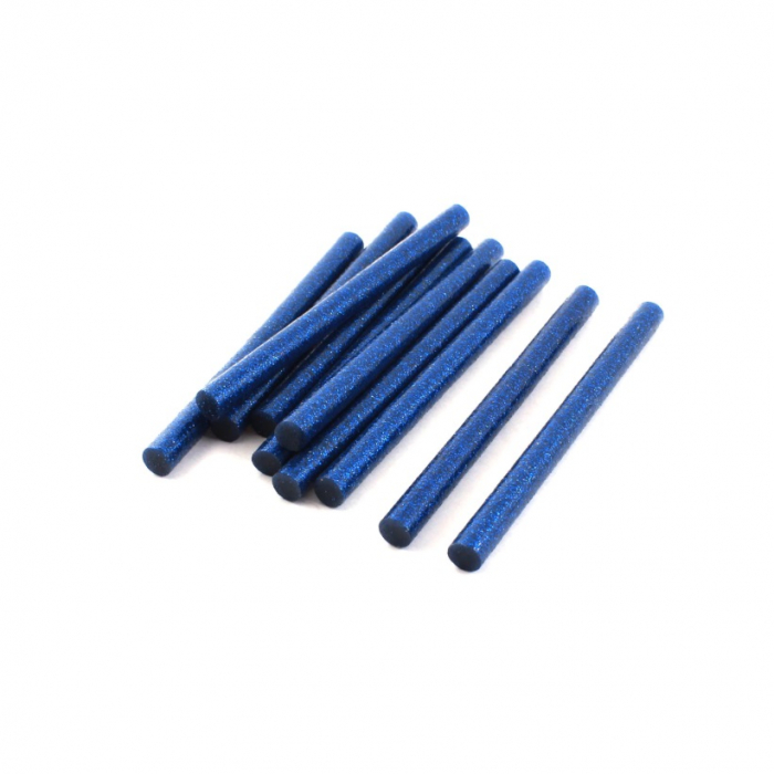 Set 10 batoane din silicon Albastru cu sclipici, diametru 7mm , lungime 10cm, Albastru [1]
