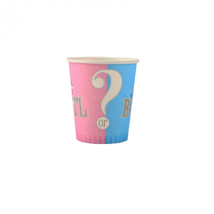 Set 16 pahare din carton model Boy or Girl pentru petrecerea de gender reveal. [2]