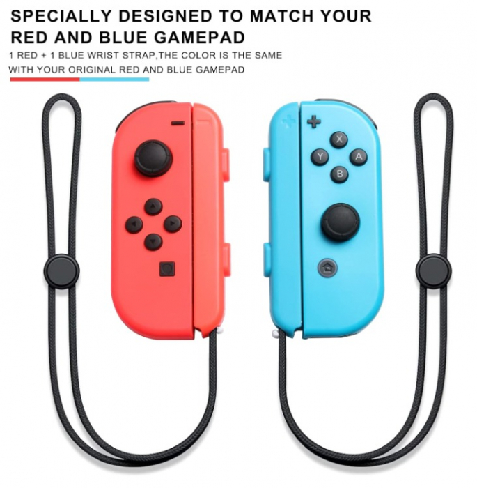 Set 2 Joy-Con Strap pentru nintendo swtich, Compatibil cu Nintendo Switch/Switch OLED, Rosu - Albastru, PHN Mag [4]