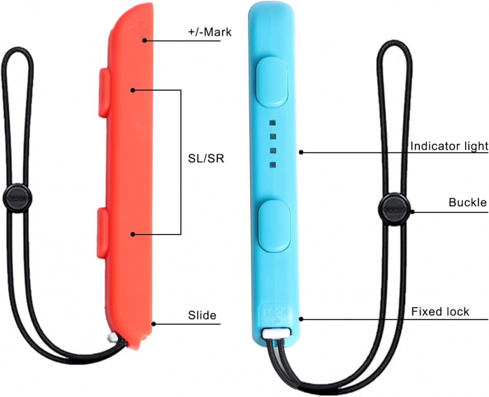Set 2 Joy-Con Strap pentru nintendo swtich, Compatibil cu Nintendo Switch/Switch OLED, Rosu - Albastru, PHN Mag [3]