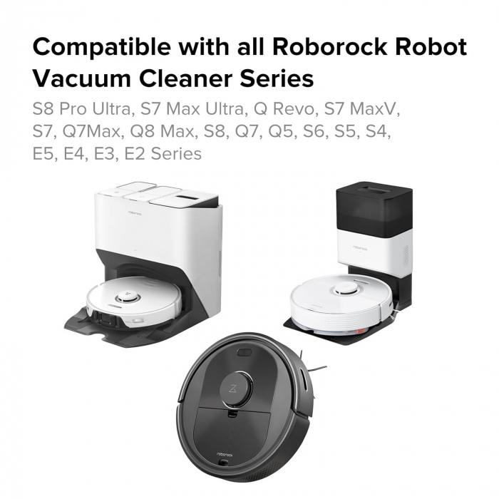 Set 2 Perii Laterale Albe Compatibile Roborock S50 S55 S6 S7 Q Revo Mijia E20 G10 T8 P10 [2]