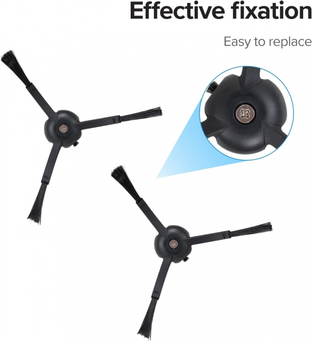 Set 2 perii laterale negre originale Roborock – compatibile E, S, Q Series (E25, S55, Q Revo, S85 Pro Ultra) [4]