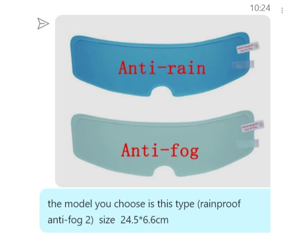 Set 4 folii de protectie transparente pentru viziera casca moto PHN Mag, transparente, 2 anti-ploaie si 2 anti-ceata, autocolante [2]