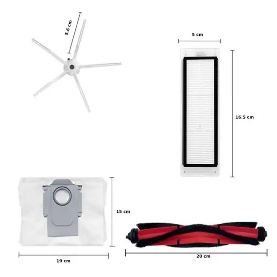 Set 9 Piese Compatibil Roborock Q5 / Q5+ – Perii, Filtre HEPA, Saci de praf [3]