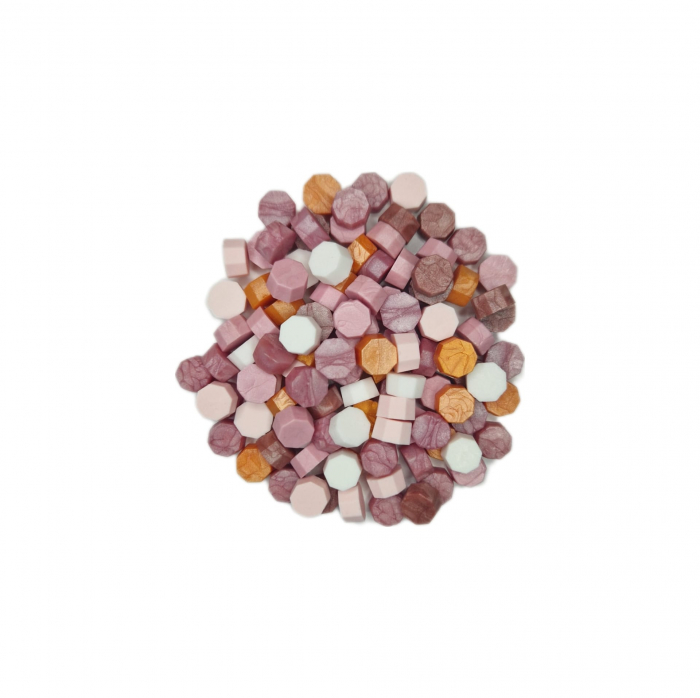 Set Ceara Roz Alb Portocaliu pastelat pentru sigilii invitatie nunta botez - Multicolor - 100 buc/pachet [1]