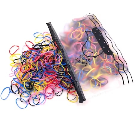 Set elastice de par pentru codite, 1000 bucati, cauciuc, Negru Multicolor [5]