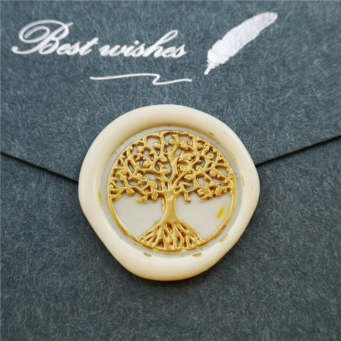 Sigiliu ceara Copacul Vietii (life tree) invitatie botez/nunta. [6]