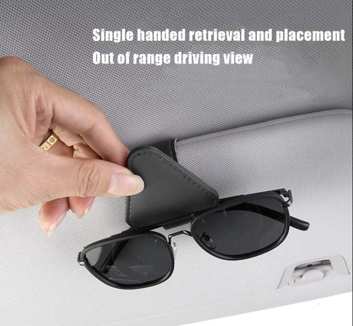Suport auto ochelari/card/accesorii cu prindere la parasolar, Negru [3]