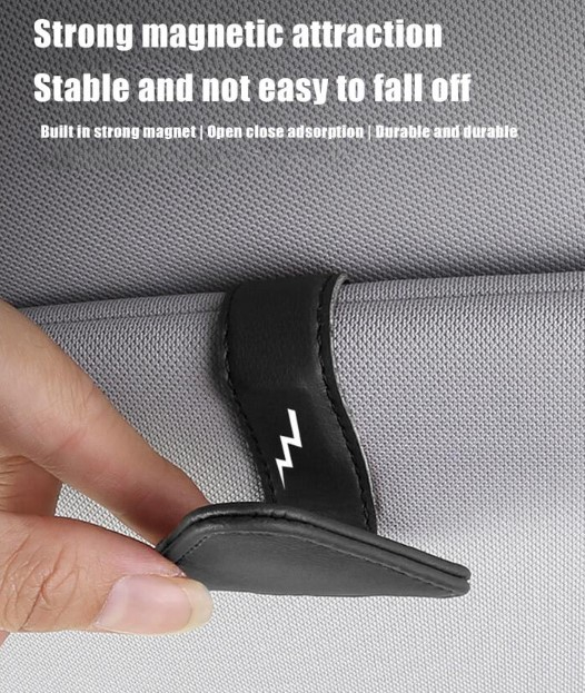Suport auto ochelari/card/accesorii cu prindere la parasolar, Negru [6]