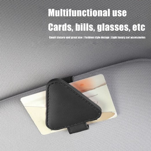 Suport auto ochelari/card/accesorii cu prindere la parasolar, Negru [4]