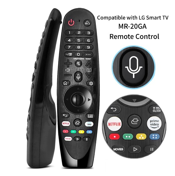 Telecomanda compatibil LG Magic Remote MR20GA, Functie Vocala, Asociere Simpla si Buton de Aplicatie pentru Netflix si Prime Video, Neagra, PHN Mag, Negru [4]