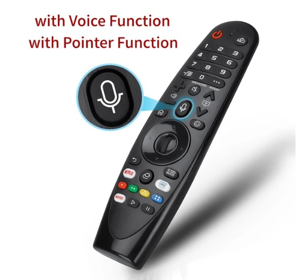Telecomanda compatibil LG Magic Remote MR20GA, Functie Vocala, Asociere Simpla si Buton de Aplicatie pentru Netflix si Prime Video, Neagra, PHN Mag, Negru [5]