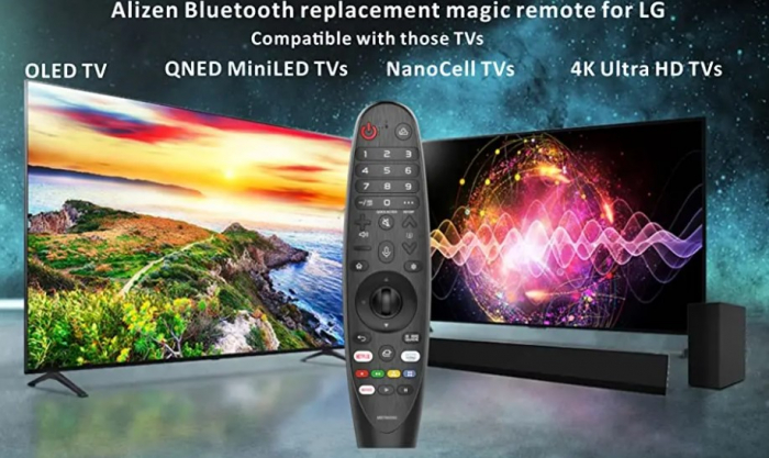 Telecomanda compatibil LG Magic Remote MR20GA, Functie Vocala, Asociere Simpla si Buton de Aplicatie pentru Netflix si Prime Video, Neagra, PHN Mag, Negru [3]