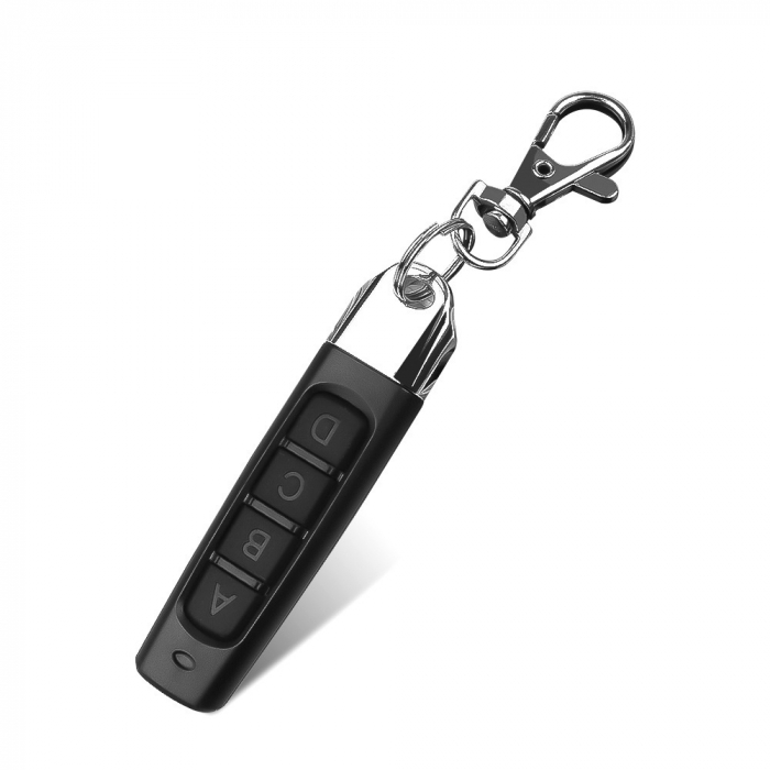 Telecomanda universala cu invatare, 4 butoane ABCD, cod fix,433Mhz, pentru poarta electrica, garaj si prize, negru [1]