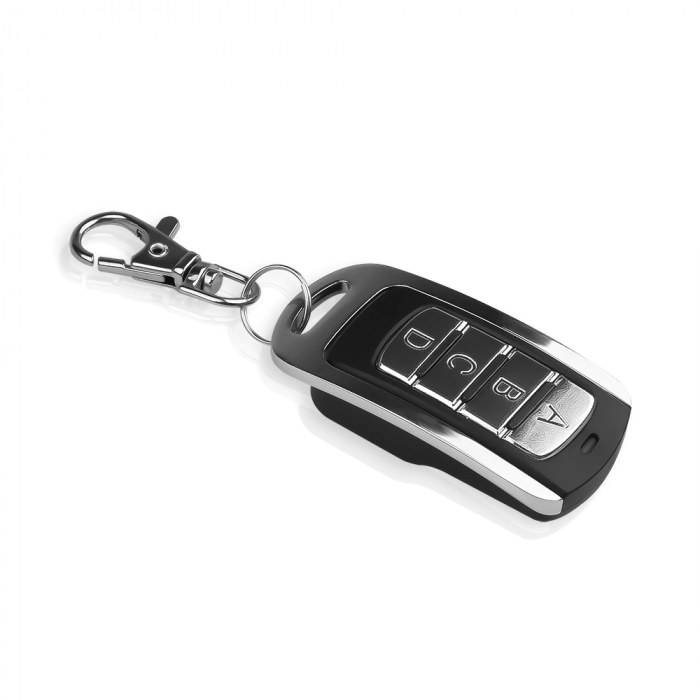 Telecomanda universala cu invatare compatibil BFT, 4 butoane, cod aleatoriu, 280-868 Mhz, pentru poarta electrica, garaj, 12 V, patrata, Negru- Argintiu [1]