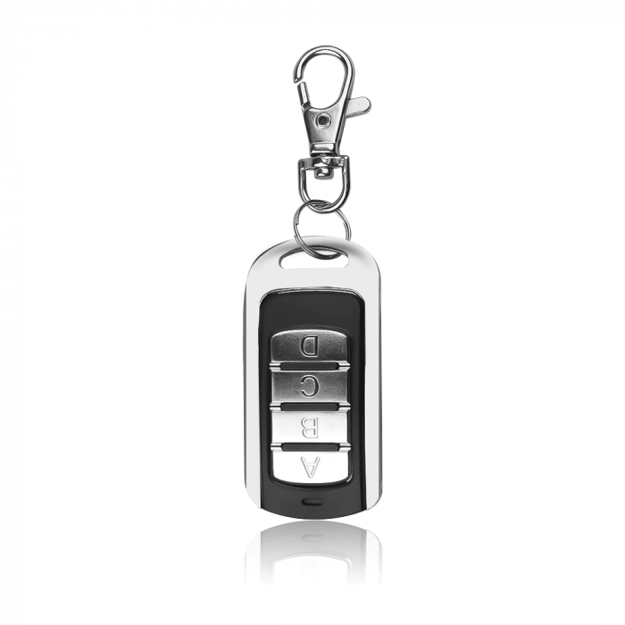 Telecomanda universala cu invatare compatibil BFT, 4 butoane, cod aleatoriu, 280-868 Mhz, pentru poarta electrica, garaj, 12 V, patrata, Negru- Argintiu [7]