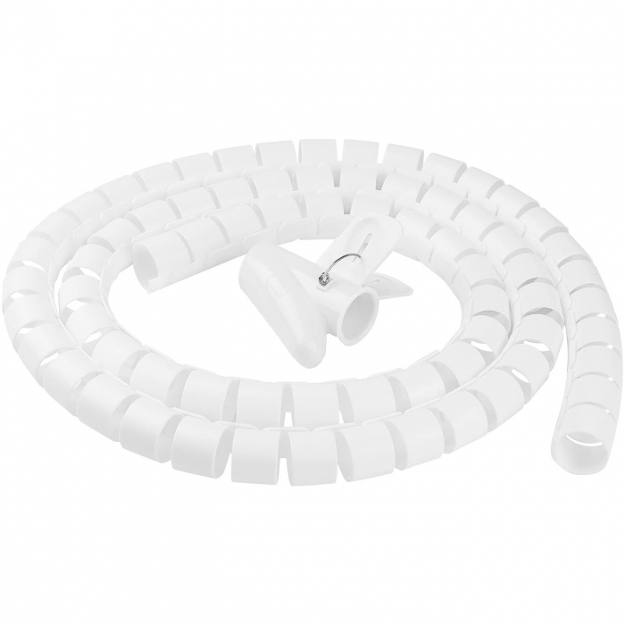 Tub pentru protectie cabluri si organizator de cabluri PHN Mag®, diametru 10 mm lungime 2 m, flexibil, Organizator de cabluri, Alb [2]