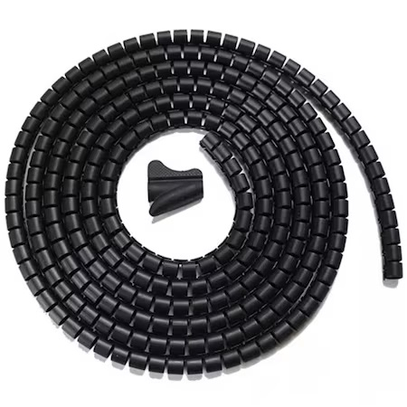 Tub pentru protectie cabluri si organizator de cabluri PHN Mag®, diametru 22 mm lungime 2 m, flexibil, Organizator de cabluri, Negru [1]
