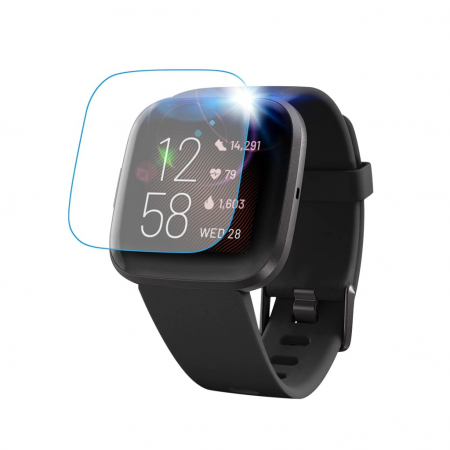 Set 3 bucati Folie de protectie TPU pentru Fitbit Versa 2, Full Screen, Transparenta [2]