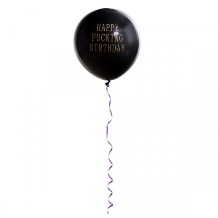 Balon La multi ani , Happy F*cking Birthday , Negru [2]